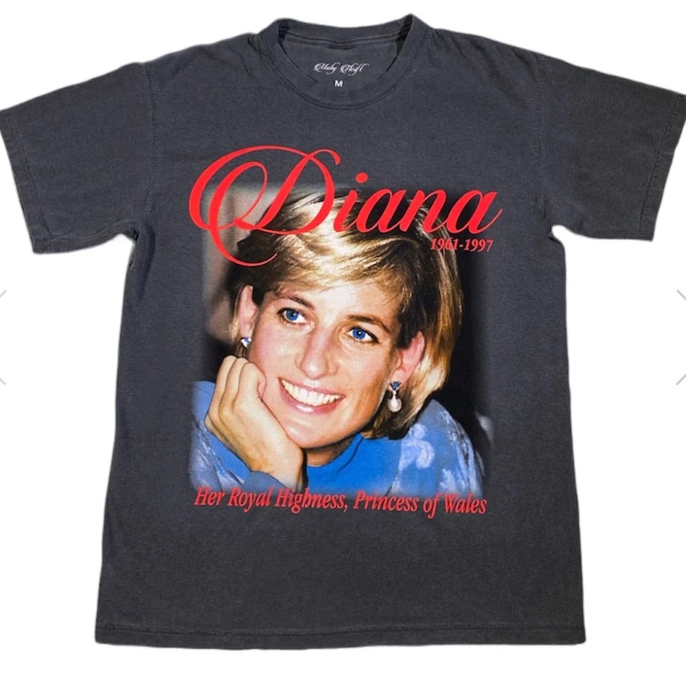 Vintage Princess Diana Tee - Charcoal